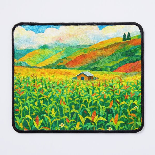 Item preview, Colorful Corn Field Valley, Watercolor Papercut, Childrens Book Illustration designed and sold by SWSandraWechner.