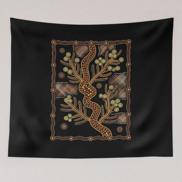 Item preview, Desert Sunburst: Aboriginal Style Phebalium Glandulosum Botanical Art designed and sold by FreiherrPK.