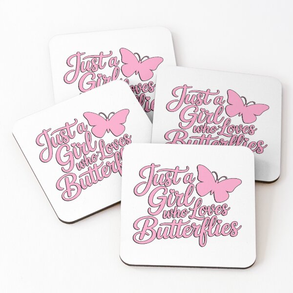 Item preview, Just a Girl Who Loves Butterflies Pink Retro Typography designed and sold by PMCreative.