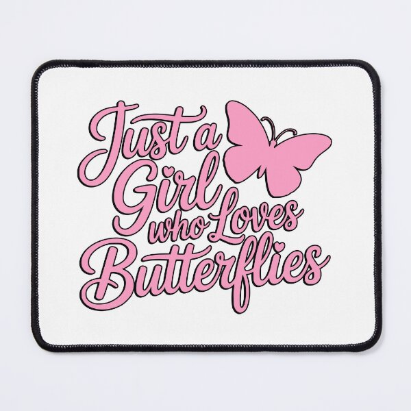 Item preview, Just a Girl Who Loves Butterflies Pink Retro Typography designed and sold by PMCreative.
