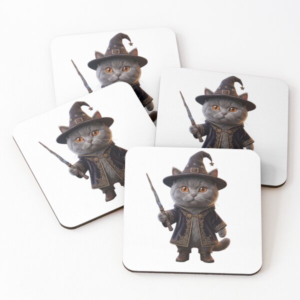 Item preview, Cute British Shorthair Cat Wizard – Witchy Magic Cat with Wand – Magical, Halloween, Mystic Illustration designed and sold by Cauldron Crafts.