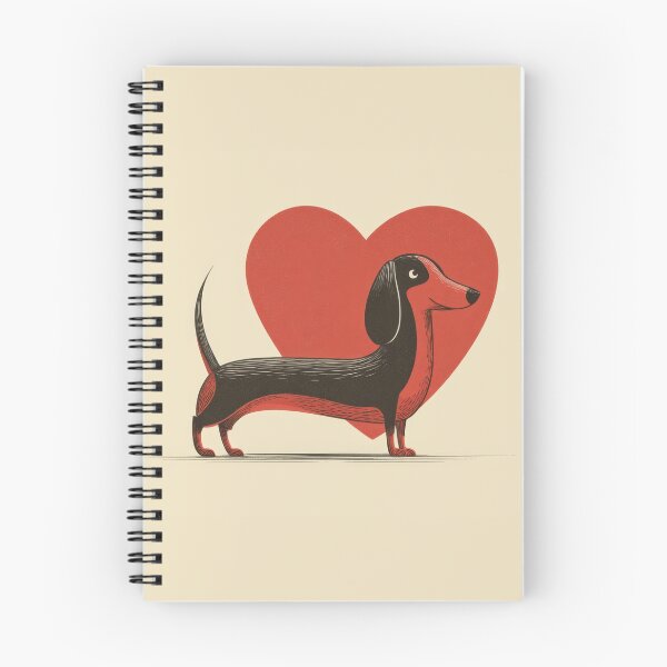 Item preview, Dachshund stands near a heart shape designed and sold by anytka.