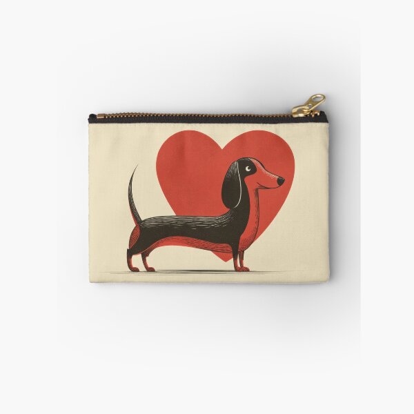 Item preview, Dachshund stands near a heart shape designed and sold by anytka.