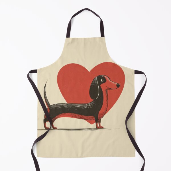 Item preview, Dachshund stands near a heart shape designed and sold by anytka.