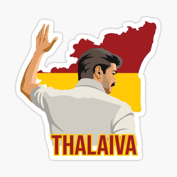 Thalapathy Vijay Thalaiva TVK Flag Tamil Kollywood Sticker