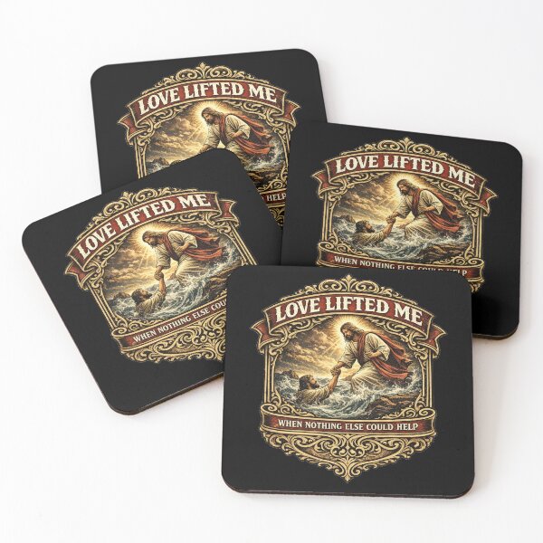 Item preview, Love Lifted Me Vintage Christian Badge Design designed and sold by LanternForge.
