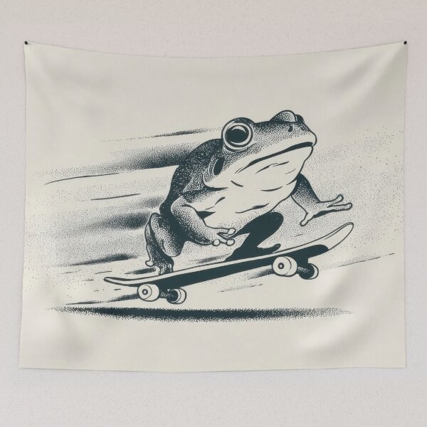 Item preview, Frog rides skateboard at high speed designed and sold by anytka.