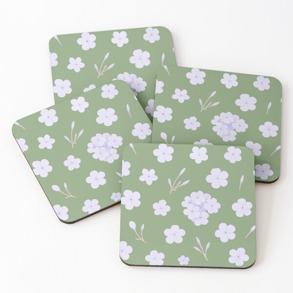 Item preview, Seamless Purple Floral Pattern on Green Background designed and sold by VitSArt.