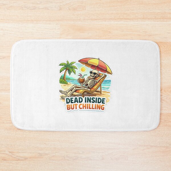 Item preview, Dead Inside But Chilling – Funny Skeleton Beach Vacation Meme Aesthetic Design designed and sold by Dasts Cart.