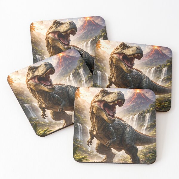 Item preview, Epic T-Rex Primal Roar: Volcano and Waterfalls designed and sold by Dreamy Armine Art.