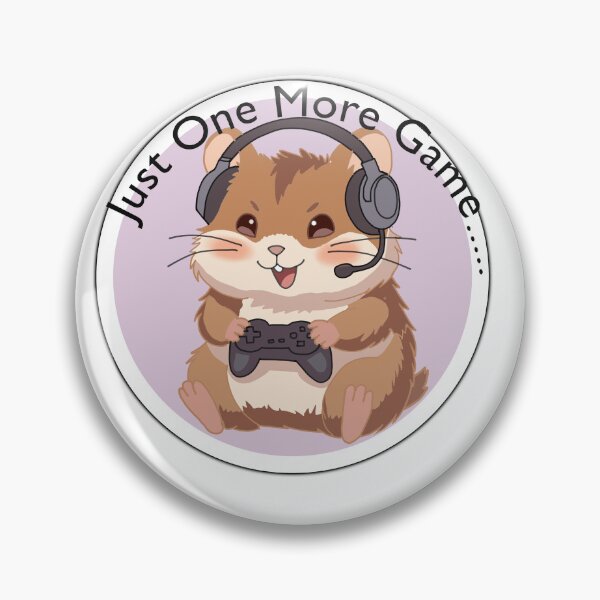 Item preview, Just One More Game Sticker – Cute Gamer Hamster Kawaii Gaming Aesthetic designed and sold by pn_terest.