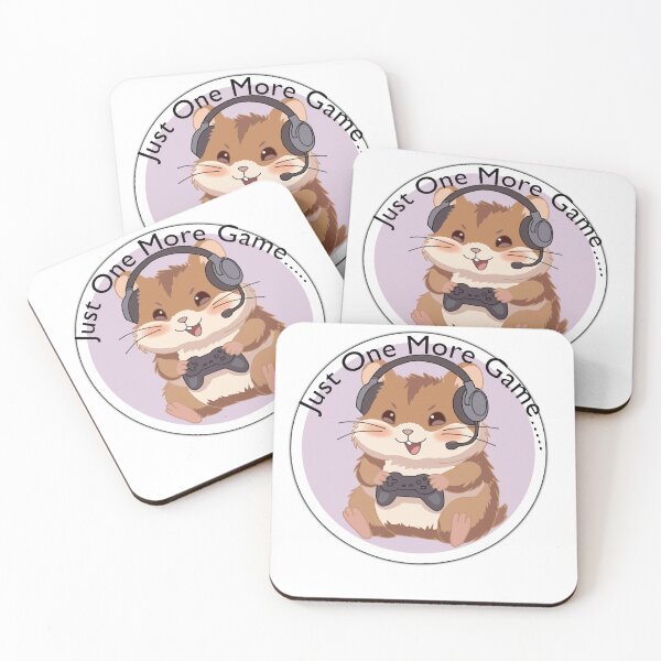 Item preview, Just One More Game Sticker – Cute Gamer Hamster Kawaii Gaming Aesthetic designed and sold by pn_terest.