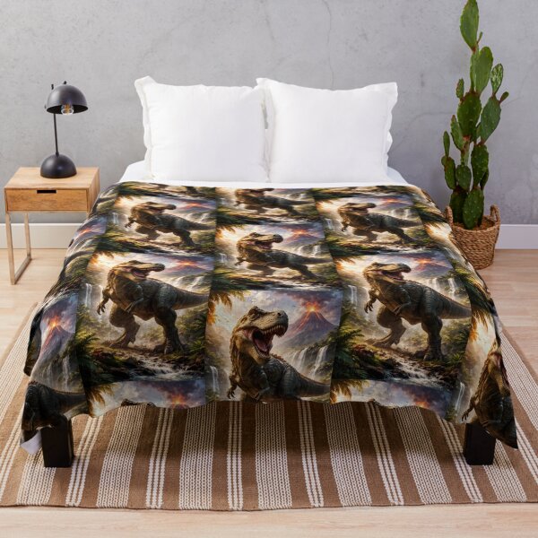Item preview, Epic T-Rex Primal Roar: Volcano and Waterfalls designed and sold by Dreamy Armine Art.
