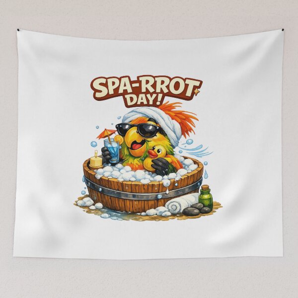 Item preview, Spa-rrrot Day Funny Parrot Spa Relax Design designed and sold by Gezonde-Voeding.