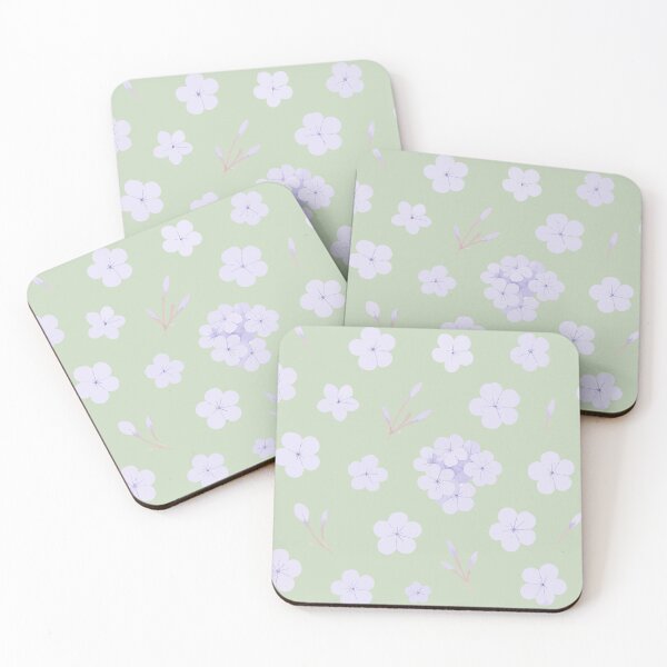 Item preview, Seamless Purple Floral Pattern on Green Light Background designed and sold by VitSArt.
