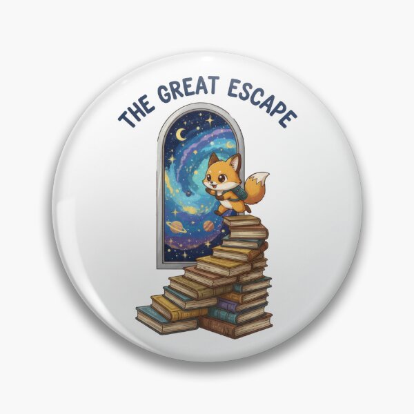 Item preview, Cute fox happily climbs book staircase towards window revealing vast galaxy designed and sold by Jdee23.