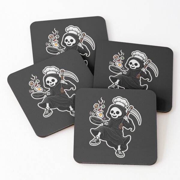 Item preview, Cute Grim Reaper Cooking | Chef Skeleton Patch Design designed and sold by ColorSplash123.