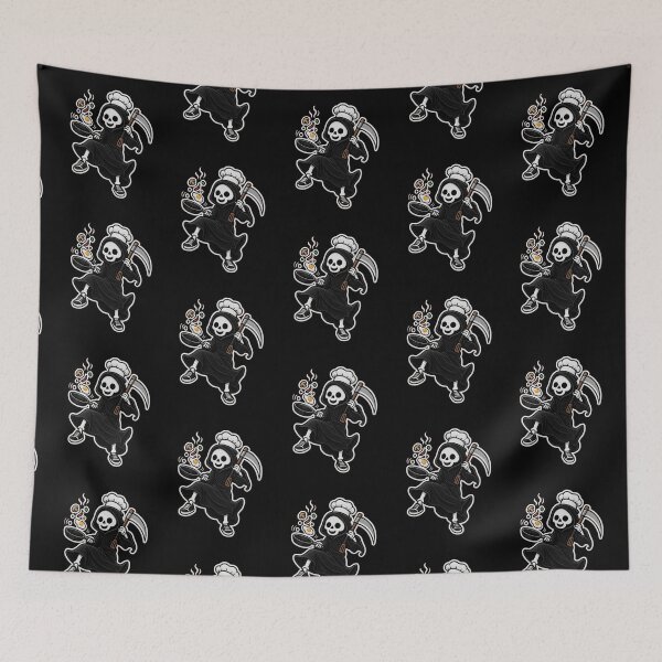 Item preview, Cute Grim Reaper Cooking | Chef Skeleton Patch Design designed and sold by ColorSplash123.