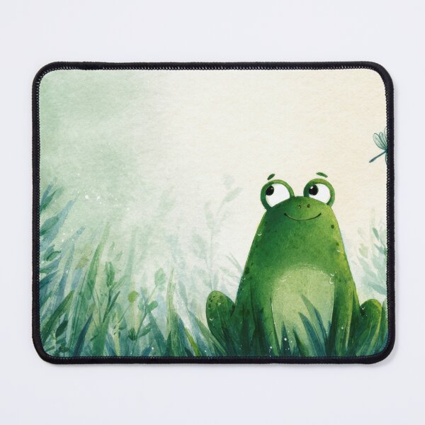 Item preview, Frog looks at dragonfly in the grass designed and sold by anytka.