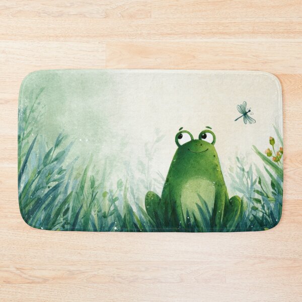 Item preview, Frog looks at dragonfly in the grass designed and sold by anytka.