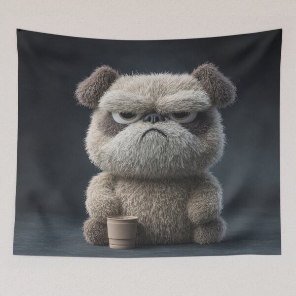 Item preview, Grumpy dog with cup stares designed and sold by anytka.