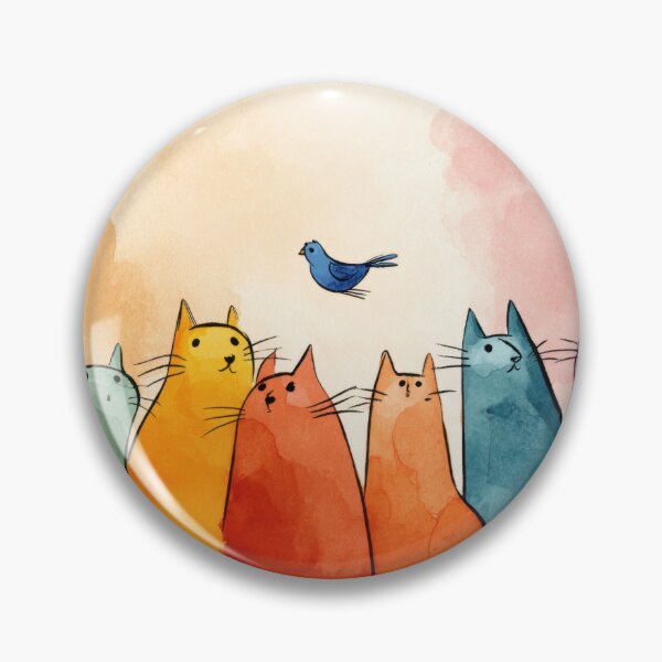 Item preview, Cats observe a bird in the sky designed and sold by anytka.