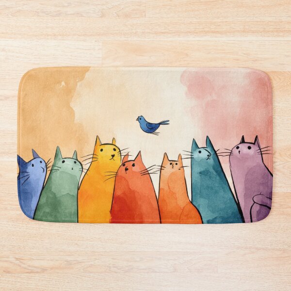 Item preview, Cats observe a bird in the sky designed and sold by anytka.
