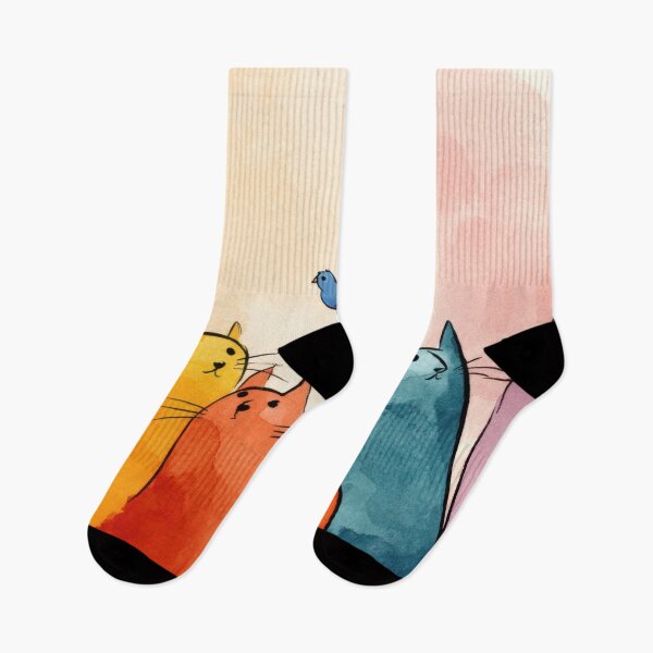 Item preview, Cats observe a bird in the sky designed and sold by anytka.