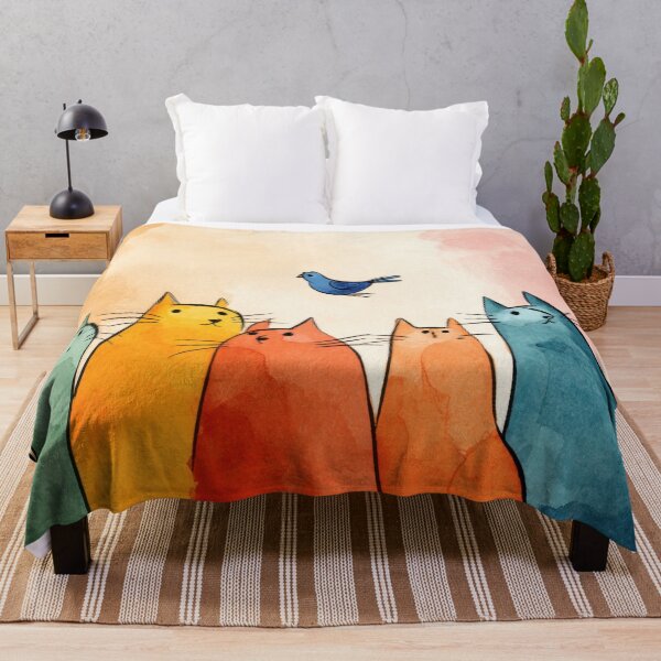 Item preview, Cats observe a bird in the sky designed and sold by anytka.