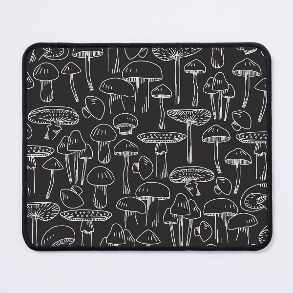 Item preview, Black and White Mushroom Pattern designed and sold by winterpumpkin.
