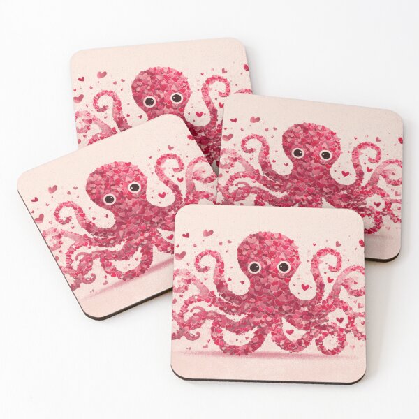 Item preview, Colorful octopus with heart shapes designed and sold by anytka.