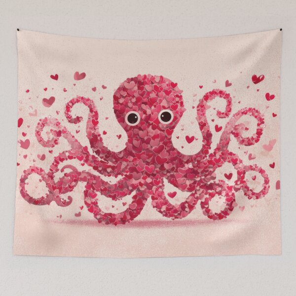 Item preview, Colorful octopus with heart shapes designed and sold by anytka.