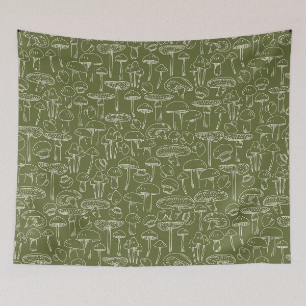 Item preview, Green Mushroom Pattern designed and sold by winterpumpkin.