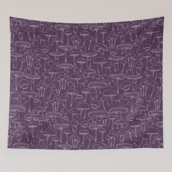 Item preview, Dark Purple Mushroom Pattern designed and sold by winterpumpkin.