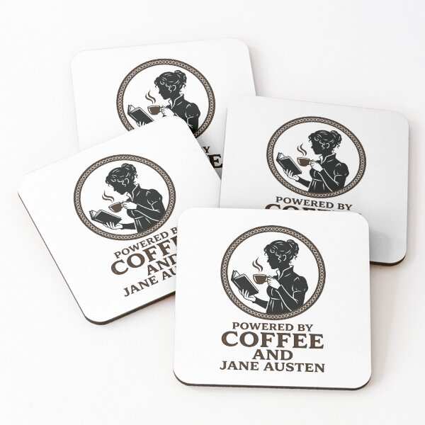 Item preview, Pride and Prejudice Powered By Coffee And Jane Austen Dark Silhouette Shirt designed and sold by Fenay Designs.