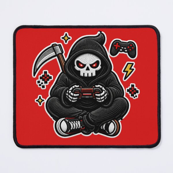 Item preview, Cute Grim Reaper Gamer | Gaming Skeleton Patch Design designed and sold by ColorSplash123.