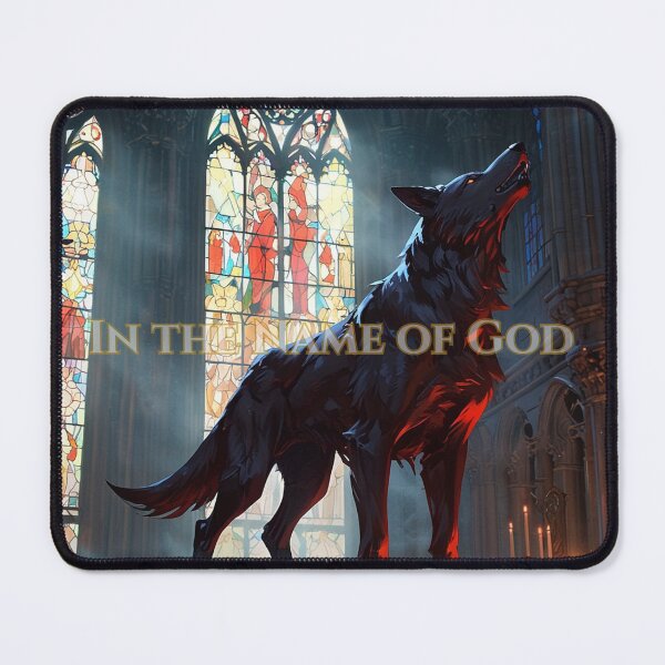 Item preview, Dark Sacred Wolf Advances Through Cathedral Nave designed and sold by GeoWhimsy Studio.