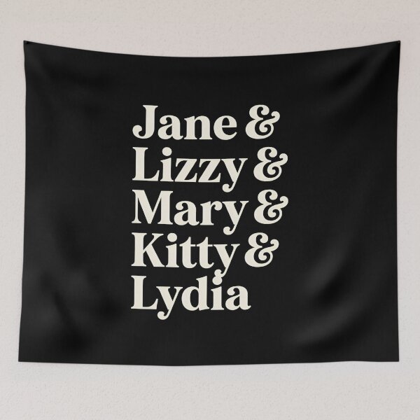 Item preview, Pride and Prejudice Bennet Sisters Typography Jane Austen Book Shirt designed and sold by Fenay Designs.