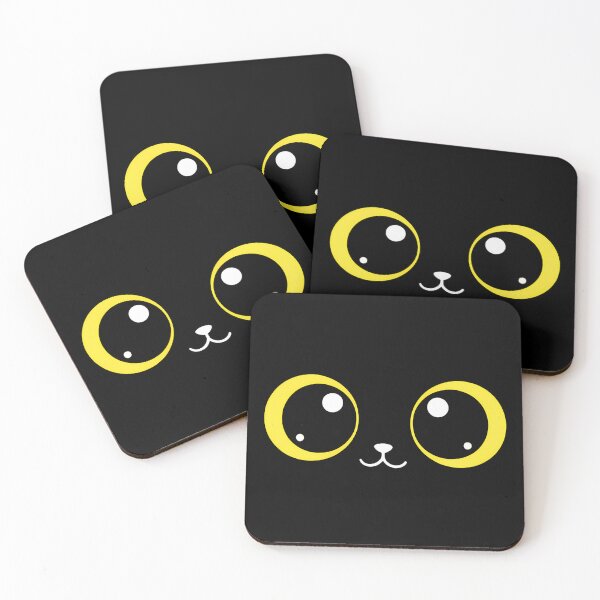 Item preview, Kafe Kawaii Coffee Cat Eyes - Cute Big Yellow Cat Eyes Minimalist designed and sold by Little Ant Studio.