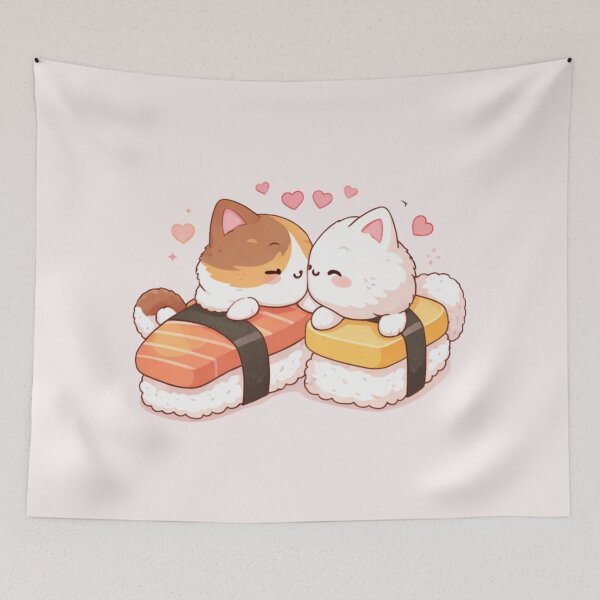 Item preview, Mochi & Lumi – Mochi & Lumi – Cozy Sushi Cat Duo designed and sold by Mochi Studio.