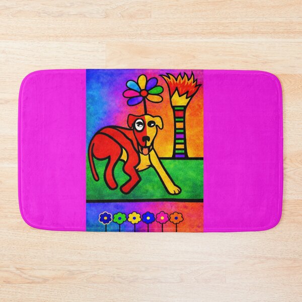 Item preview, Rainbow Dog with Flower and Fire designed and sold by ZunZunArt.