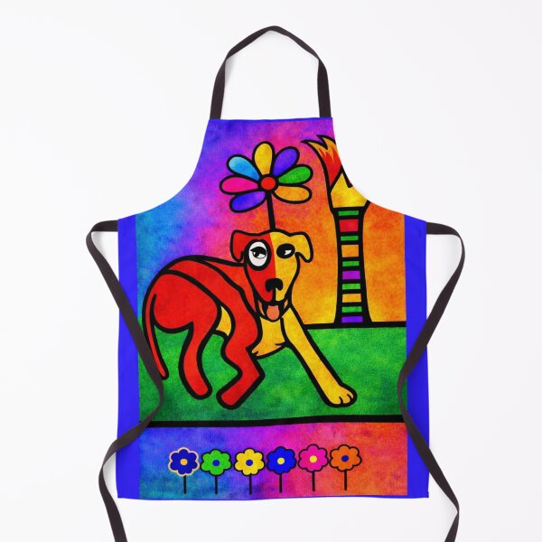 Item preview, Rainbow Dog with Flower and Fire designed and sold by ZunZunArt.