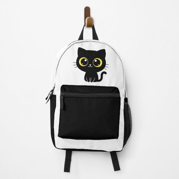 Item preview, Kafe the Black Cat - Coffee Inspired Cute Kitty Big Yellow Eyes designed and sold by Little Ant Studio.