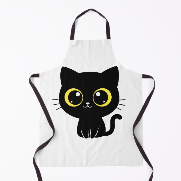 Item preview, Kafe the Black Cat - Coffee Inspired Cute Kitty Big Yellow Eyes designed and sold by Little Ant Studio.