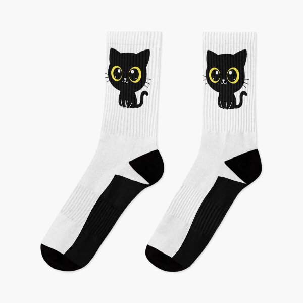 Item preview, Kafe the Black Cat - Coffee Inspired Cute Kitty Big Yellow Eyes designed and sold by Little Ant Studio.