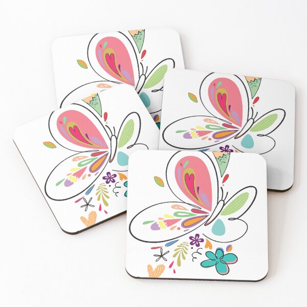 Item preview, Whimsical Abstract Doodle Butterfly With Heart Motifs designed and sold by PholPol1959.