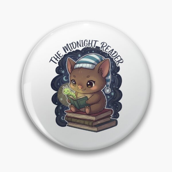 Item preview, Cute cartoon bat peacefully reads book, wearing sleepy hat on quiet night under starry skies designed and sold by Jdee23.