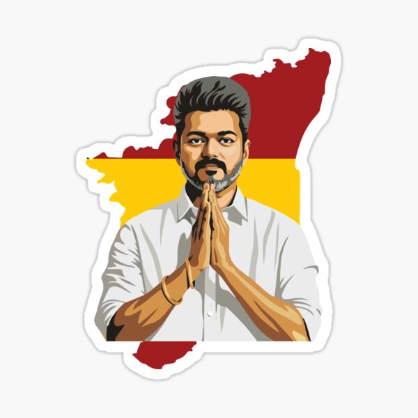 Thalapathy Vijay TVK Flag Tamil Kollywood Sticker