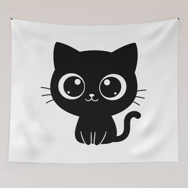 Item preview, Cute Black Cat Cartoon Vector Art designed and sold by Little Ant Studio.