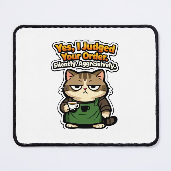 Item preview, Yes, I Judged Your Order. Silently. Aggressively. — Barista Cat Sticker designed and sold by Gentlestate.
